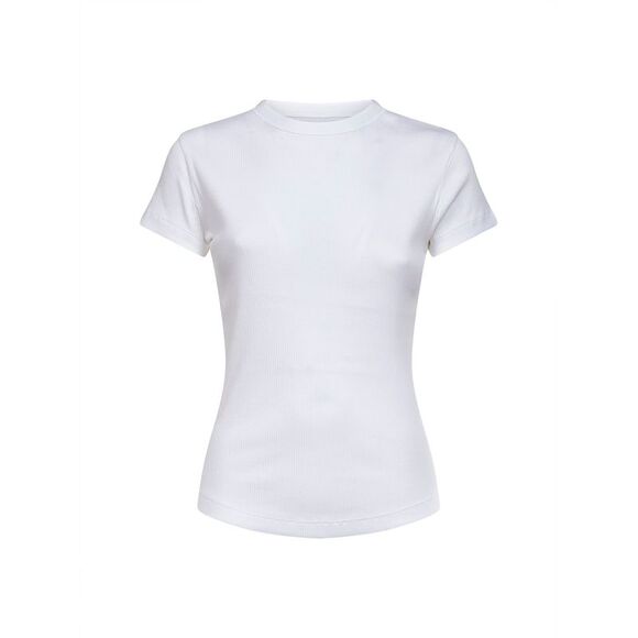 Isabel Marant Women White Ribbed Cotton Taomi T-Shirt